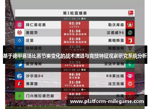 基于德甲赛场比赛节奏变化的战术演进与竞技特征观察研究系统分析 基于德甲赛场比赛节奏变化的战术演进与竞技特征观察研究系统分析